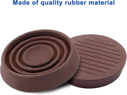 Murtenze 1.5 inch Furniture Caster Cups, Dark Brown, 4 Pack | Round Rubber, Anti Slide Floor Protector, For Bed Couch Table Chair Stoppers