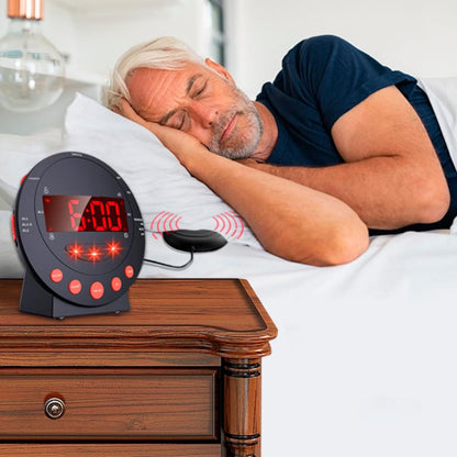 Digital Vibration Alarm Clock with Strong Bed Shaker for Deaf and Hard of Hearing, Loud Bedroom Vibrating Alarm Clock for Heavy Sleepers Elderly Use, 3pcs Set Without Batteries