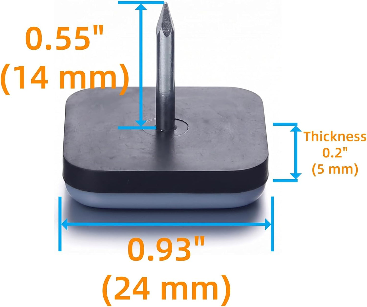 1" Nail on Furniture Sliders (24 Pack) - Furnigear Heavy Duty PTFE (Teflon) Chair Sliders Glides Wooden Furniture Movers Move Your Furniture Easily & Safety - Best Chair Leg Floor Protectors