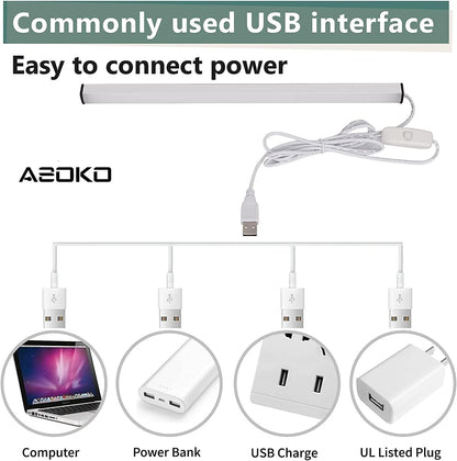 ASOKO Motion Sensor Dimmable Led Under Cabinet Light, 12" Cool White | ASOKO Motion Sensor Dimmable Led Under Cabinet Light, 12" Plug in Cool White 6000K Bar for Kitchen Counter Closet