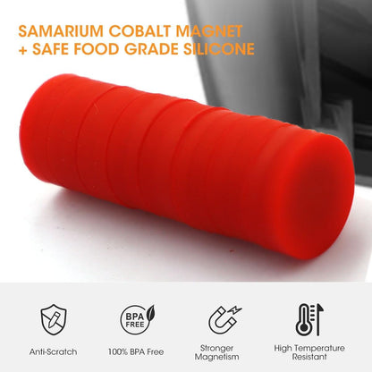 8 Pack Red Silicone Coated Air Fryer Magnets, Small Air Fryer Accessories | Heat Resistant Parchment Paper Holder, Secure Non-Slip Liners & Prevent Burning (Compatible with Most Air Fryers)