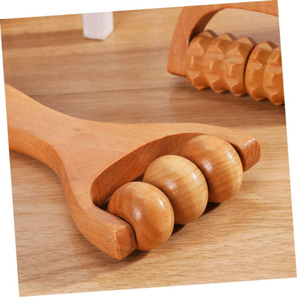 Wooden Foot Massager Roller Handheld Acupoint Massage Tool for Neck Shoulder Back Legs and Feet Relaxation Compact and Lightweight Design
