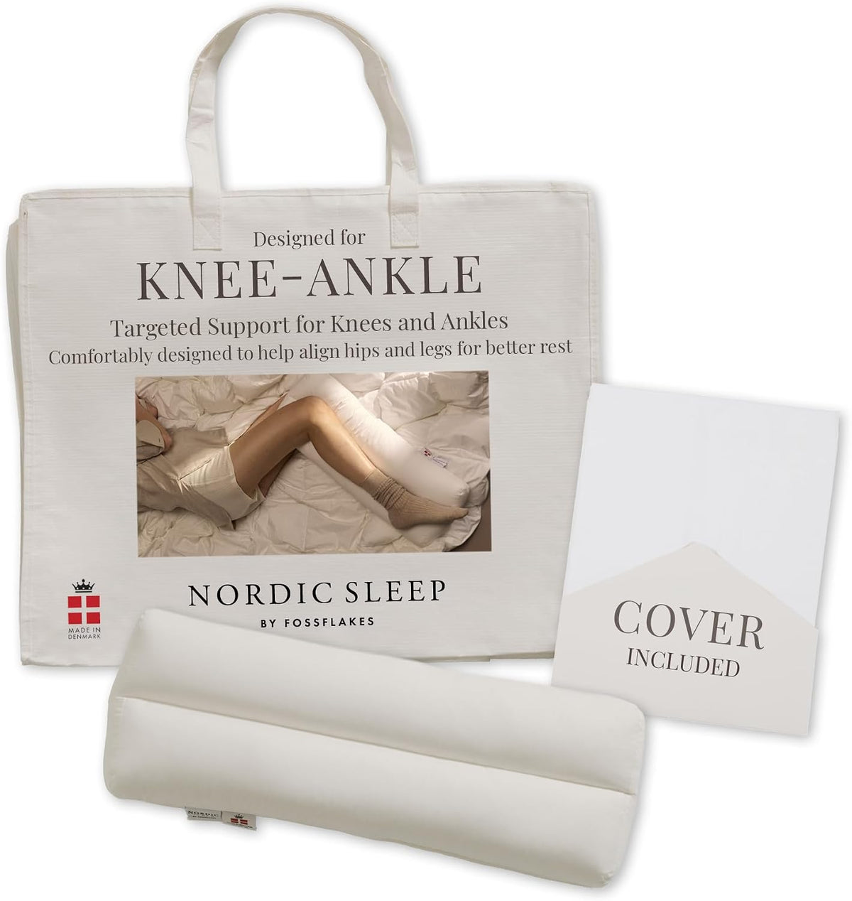 Fossflakes Knee & Ankle Leg Pillow for Side Sleepers, Firm Support