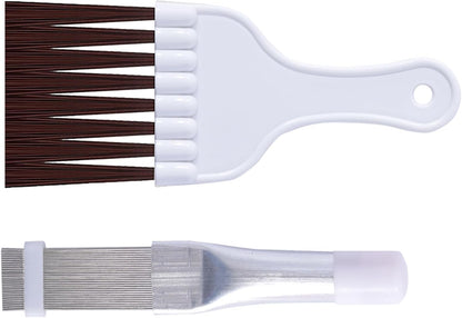 2Pcs Air Conditioner Fin Comb Cleaner kit AC Coil Cleaning Brush Condenser Fin Straightener AC Evaporator Comb Radiator Repair Clean Tool