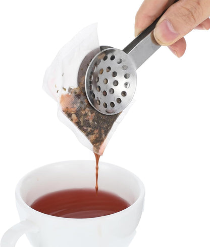 Metal Tea Bag Squeezer tool, Stainless Steel Tea Tongs Tea Filter Coffee Spoon Clamp Teabag Squeezer for Gripping Loosing Ice Sugar Lemon Slice