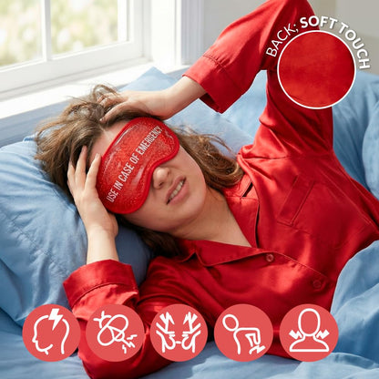 Fisura - Black Cooling Gel Eye Mask for Migraine Relief – Reusable Cold Eye Mask for Puffy Eyes & Dark Circles, Hot & Cold Therapy for Headache & Sinus Pain with Storage Pouch, 7.28 x 3.54 in