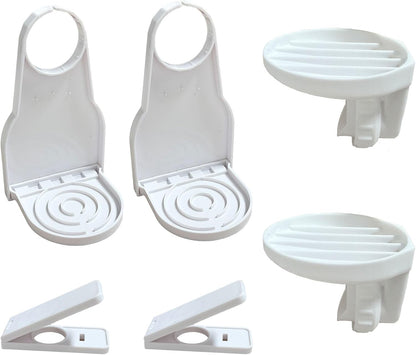 2 Sets Laundry Detergent Dispenser Cup Holder, Laundry Detergent Cup Holder with Drain, Holder Compatible with Tide, Arm Hammer, Xtra, All, Purex, Persil