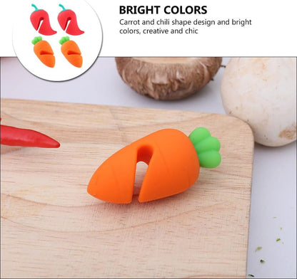 DOITOOL 8Pcs Silicone Pot Lid Lifters Heat Resistant Spill-Proof Boil Stoppers for Kitchen Soup Pots Convenient Lid Holders to Prevent Overflow Cute Carrot and Chili Design