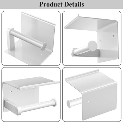 Toilet Paper Holder with Shelf Wall Mounted Toilet Paper Roll Dispenser | Heavy Duty Stainless Steel Brushed Nickel