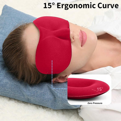 Sleep Mask for Back and Side Sleepers 1 Pack, 3D Light Blocking Eye Mask for Sleeping, Zero Pressure Eye Cover for Women and Men, Lightweight Breathable Night Blindfold Black
