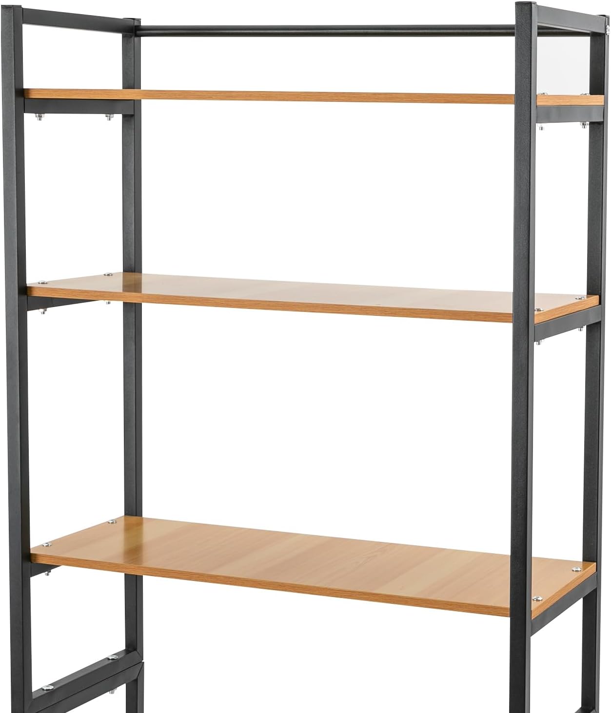 3 Tiers Over The Washer and Dryer Storage Shelf, Bathroom Rack Shelf with Adjustable Feet Freestanding Storage Rack Wood Laundry Shelf Organizer Black for Bathroom