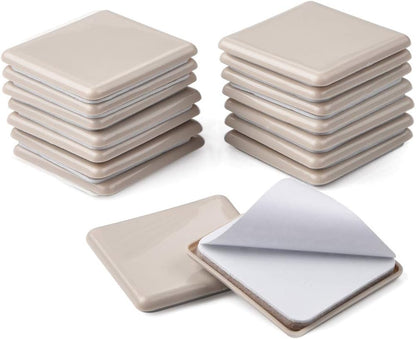 Ezprotekt Large Furniture Sliders for Carpet and Hardwood Floors, 8 Pack 9-1/2" x 5-3/4" Reusable Oval Heavy Duty Furniture Moving Pads, 4 Pcs Hard Floor Felt Sliders+4 Pcs Carpet Sliders (Beige)