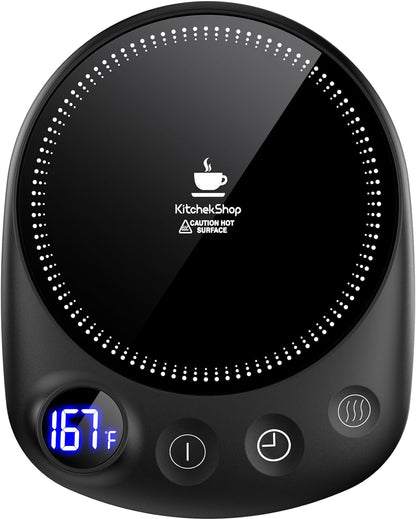 Coffee Mug Warmer - Fastest Heating & Highest Temperature, Coffee Cup Warmer for Desk Auto Shut Off, 4 Temp Settings & 1-12H Timer, Smart Electric Beverage Warmer for Coffee, Tea (Black)