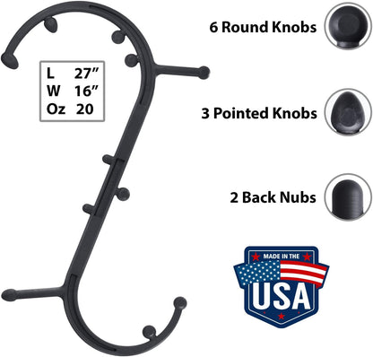 Body Back Buddy Classic Back Massager & Neck Massager for Pain Relief, Blue | USA Made Dual Massage Hooks For Back, Shoulder, And Neck, Muscle Knot Remover For Trigger Point Therapy And Full Body Relief