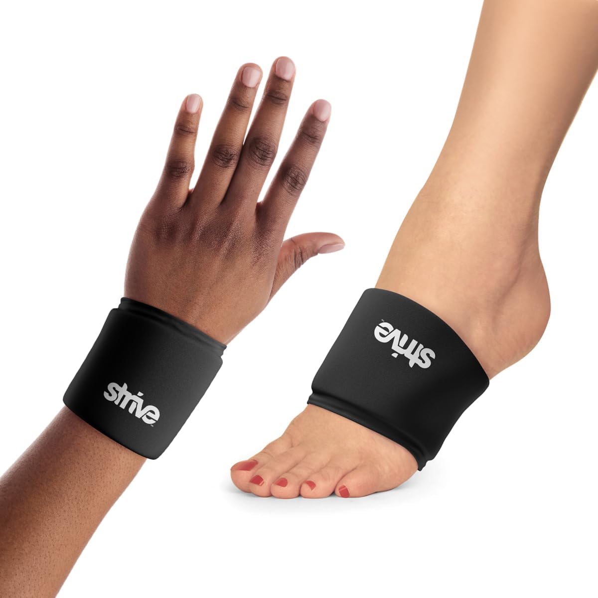 Strive Wrist/Ankle Sleeve, Hot & Cold Therapy, Gel Compression, 2-Pack | Hot & Cold Therapy, Pain Relief, Gel Compression, 360° Coverage for Arthritis, Tendinitis, Injuries, Swelling, Bruises (2-Pk)
