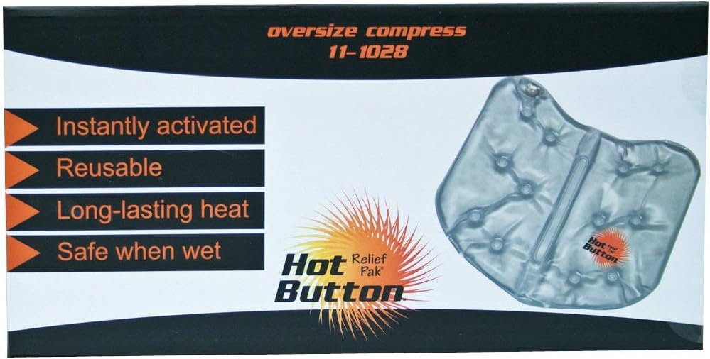 Relief Pak Hot Button Instant Reusable Hot Compress, Neck