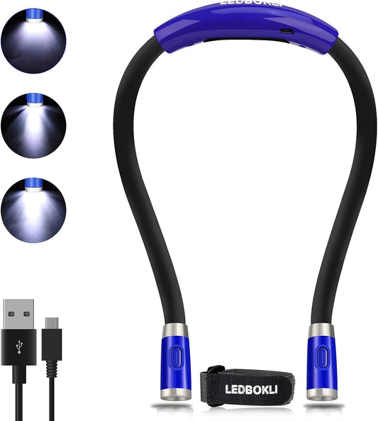 LEDBOLIK Neck Reading Light,Rechargeable Book Light for Reading in Bed