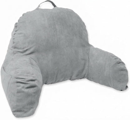 Deluxe Comfort Microsuede Bed Rest - Reading and Bedrest Lounger - Sitting Supprt Pillow - Soft But Firmly Stuffed Fiberfill - Backrest Pillow With Arms, Light Purple
