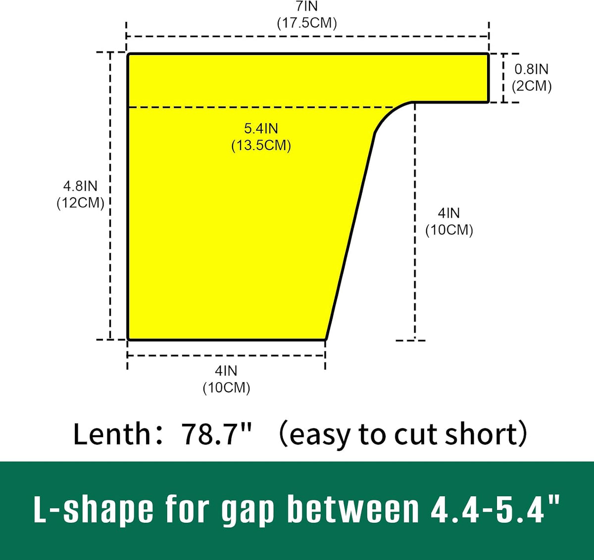 Bed Filler for Headboard, Suitable for Gap 1-2" of King Queen Twin Bed, 78.7'' Long Wedge Sleeping Pillow, Foam Mattress Gap Filler