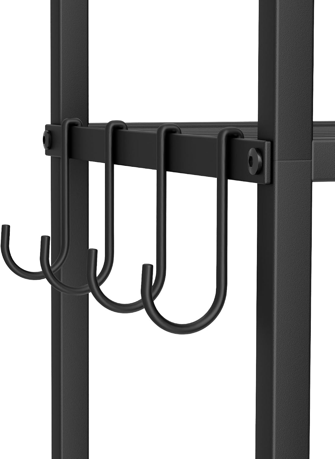 3 Tier Over The Toilet Storage Rack, Bathroom Organizer | Toilet Storage with 4 Hooks & Paper Holder, Space-Saving, Freestanding Bathroom Shelf, Metal, White