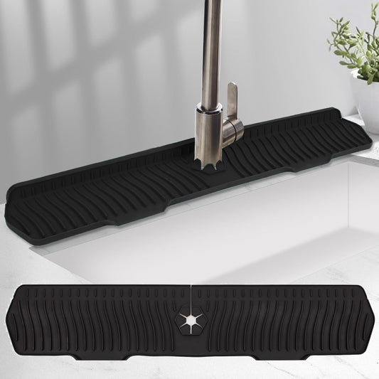 Kitchen Sink Splash Guard 29.7 X 5.7 In, Large Size Kitchen Sink Splash Guard, Silicone Sink Faucet Drying Mat, Faucet Mat Splash Catcher, Multipurpose For Kitchen Sink, Bathroom (Gray)