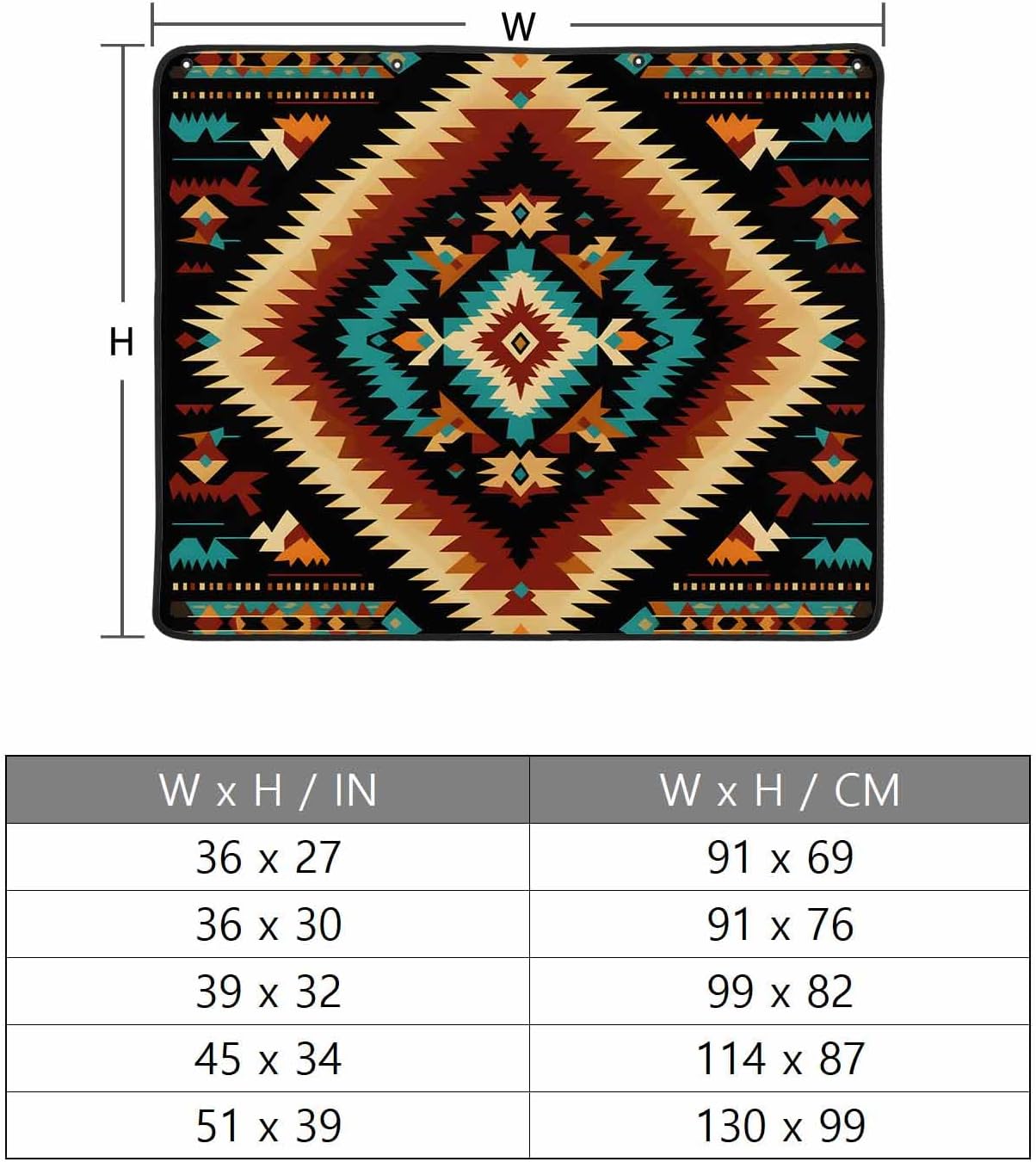 Western Aztec Magnetic Fireplace Cover Decorative Indoor For Brick Fireplace, Rustic Tribal Southwestern Boho Ethnic Insulation Fireplace Blocker Blanket Draft Stop Hot Heat Save Energy, 36"Wx27"H