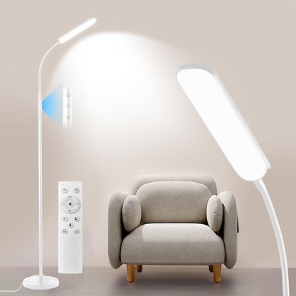 Yikuneng Dimmable LED Floor Lamp, Super Bright Reading Lamps Floor Standing lamp with Remote & Touch Control, Stepless Dimming & 2700K-6500K Color Temperature, for Living Room Bedroom Office, Black