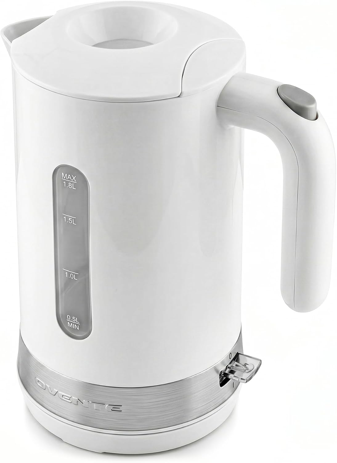OVENTE 1.8L Electric Kettle with 1500W Fast Boiling Heater, Black KP413B | Best For Coffee or Tea, BPA-Free, Easy-Fill Lid, Water Level Window, Auto Shut-Off & Boil-Dry Protection, Removable Filter