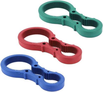Parts Express 3in1 Container Bottle Jar Lid Can Opener Hand Easy Twist Kitchen Tool Silicon Jar Opener Screw Cap Jar Bottle Wrench Red, Green, Blue Random color (Multicolored)