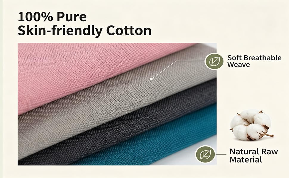 TUYUU 6 Pack Washable Cotton Eye Pillow Covers, Removable Zippered EyePillow Cases for Weighted Eye Pillow, Soft Unscented Covers Only for Yoga, Meditation, Sleeping, Spa, Massage, Multi Color