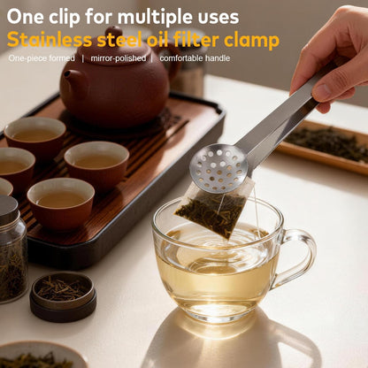 6×1.85Inch Stainless Steel Tea Bag Squeezer Tongs Durable Teabag Filter Coffee Spoon Clamp Tea Strainer Dispenser Accessories for Gripping Lemon Slice Tea Drinkers