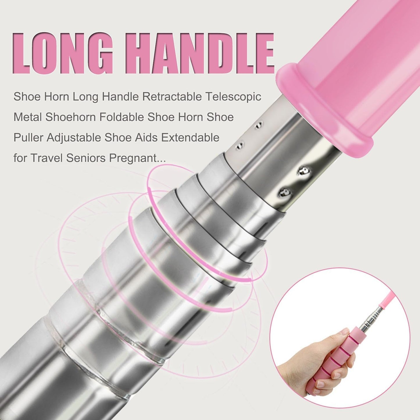 Shoe Horn Long Handle Retractable Telescopic Shoehorn Foldable Shoehorn Shoe Puller Adjustable Shoe Aids