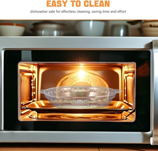 Glass Microwave Splatter Cover 8.93 Inch Vented Heat Resistant Lid Food Protector for Microwave Oven Dishwasher Safe Food Cover and Steam Bowl Lid