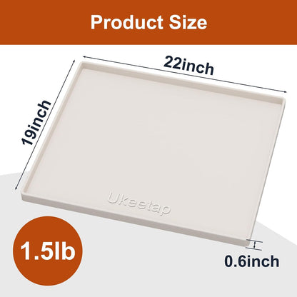 34" x 22" Extra Thick Silicone Mat Waterproof with Raised Edge, | Under Sink Mat for Kitchen & Bathroom, Kitchen Cabinet Liner, Multi-Purpose for Storage & Protection