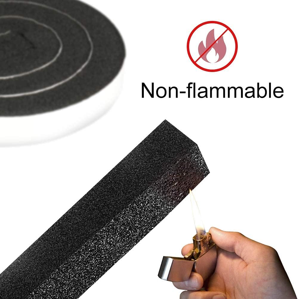 2 Rolls Foam Seal Tape for Door Window Insulation, Soundproof and Shockproof Foam Adhensive Strip, 3/8" Wx3/16 T Single Sided Foam Tape, Cold Air and Draft Closed Cell Seal Strip,Total 32FT