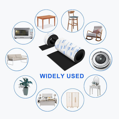 Felt Strips with Adhesive Backing, Felt Tape with Adhesive Backing, Felt Furniture Strips 2 Pack Roll 1/2x 60 Inches Black, Felt Strips for Furniture