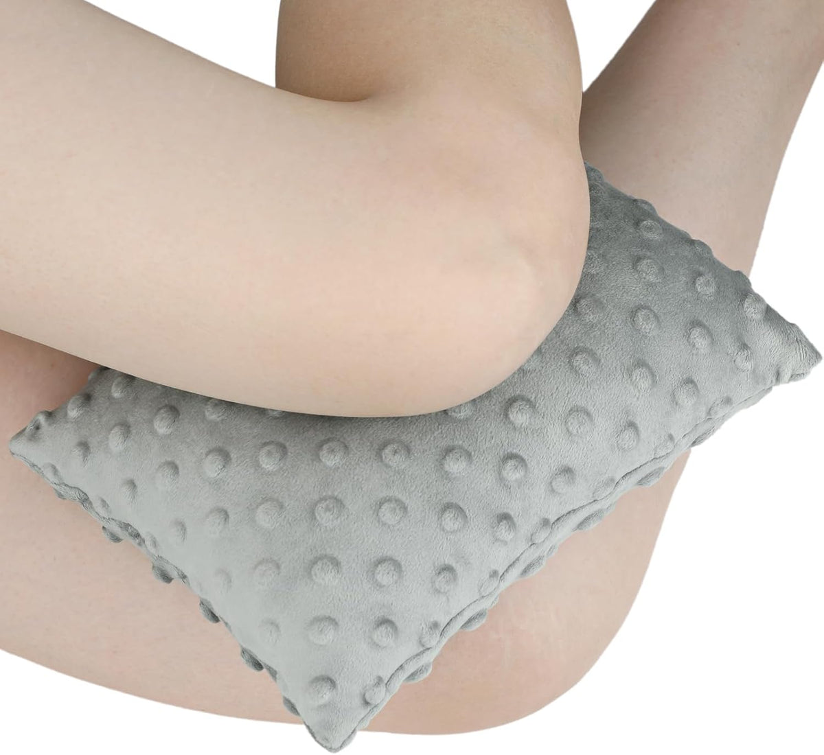 Small Knee Pillow for Side Sleepers, Soft Leg Pillows Relief from Knees, Sciatica, Hips, Joints Between Legs, Back Pain When Side Sleeping, Leg Alignment Knee Support Pillow, Minky Dot Black