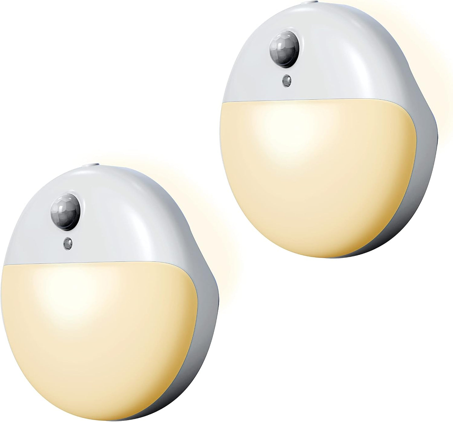 Small Motion Sensor Amber Night Light Battery Operated, Toilet Light | 2 Pack, 3 Modes, Dimmable 1-15lm, Dim Light Soft Glow, No Plug, Wireless Stick on Light for Bedroom, Sleep, Bathroom, Kids