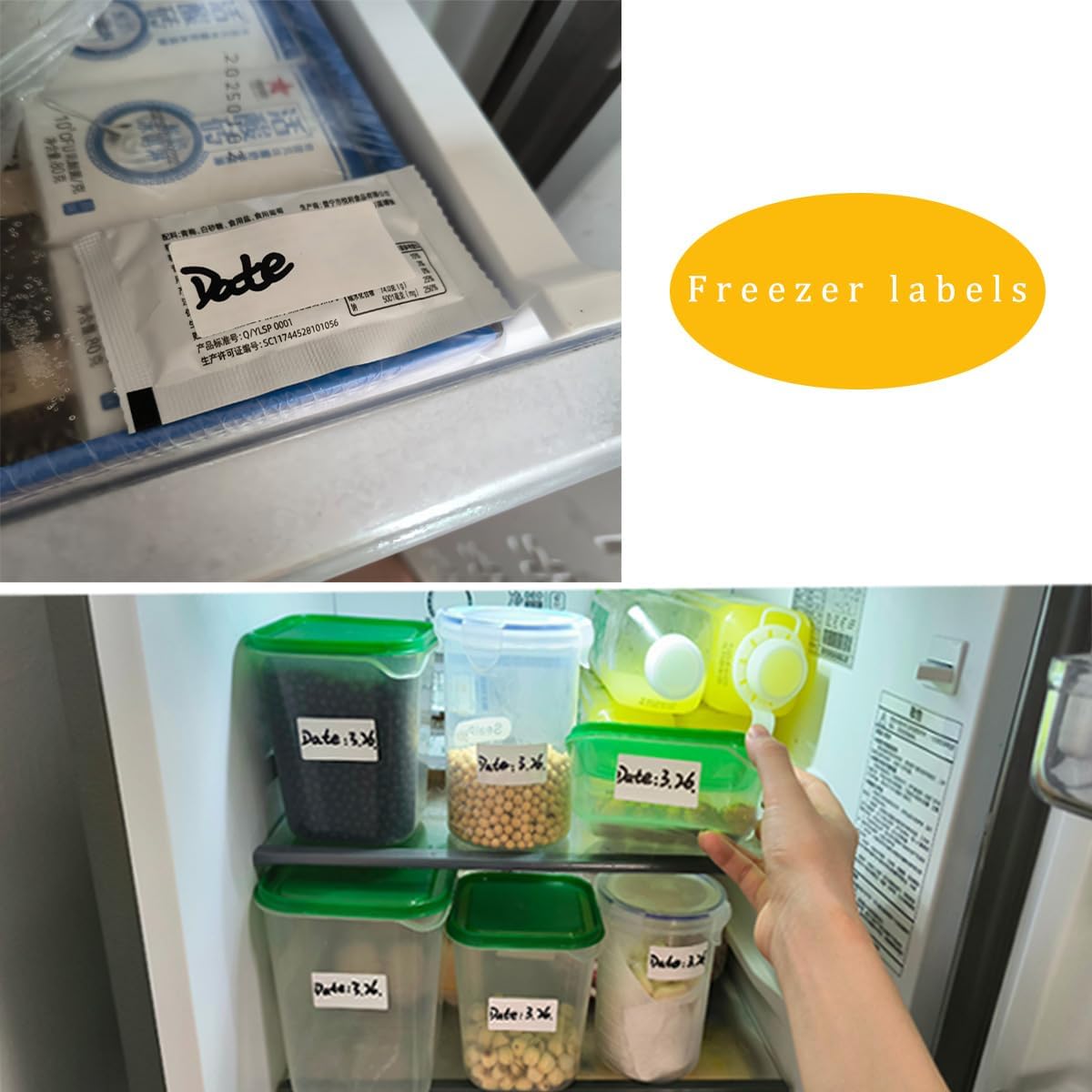1000Pcs Waterproof Blank Removable Sticker Labels 1”x2” for Food Containers,Tear-Resistant Label Quick Drying Non-Smudging with Perforated Lines,Storage and Condiment Labels