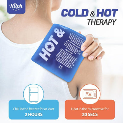 Hilph Ice Packs for Injuries Reusable, 2 Gel Packs & Adjustable Sleeve