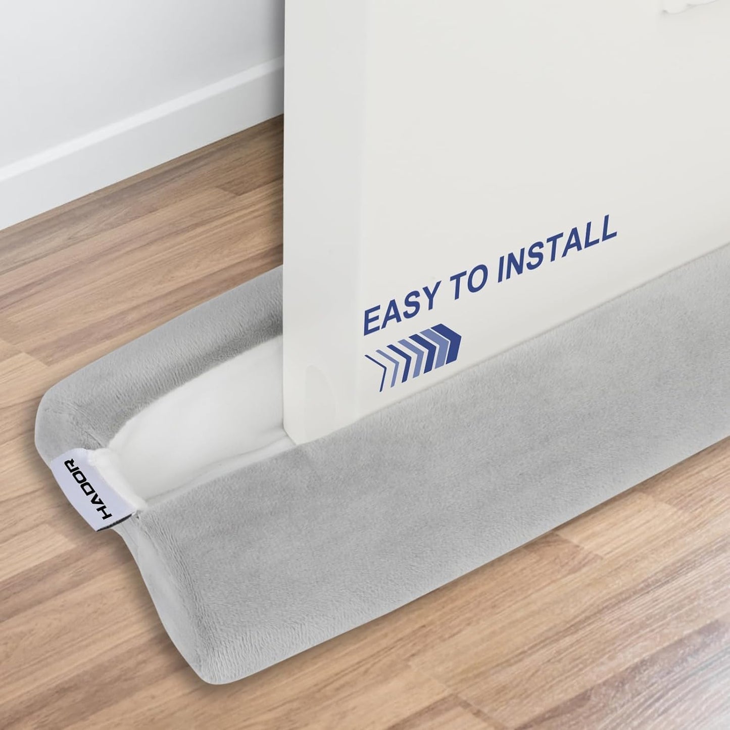 HADOR Door Draft Stopper for Bottom of Door, 36 Inch Under Draft Air Noise Light Blocker 30"- 36" Double Side Triangle Soundproof Sweep Filler Seal Gap up to 1.7" for Patio Sliding Door Guard, Grey | Under Door Gap Filler,Double-Sided Foam Design, Fits