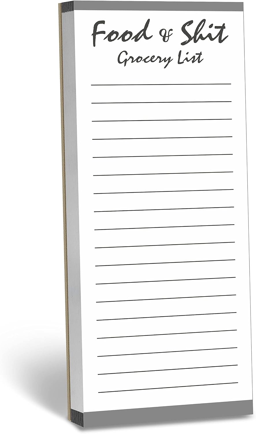 Hebayy 100 Pages Food&Shit Magnetic Back Funny Grocery List Planner Note Pad To Do List for Fridge Locker (3" x 8")