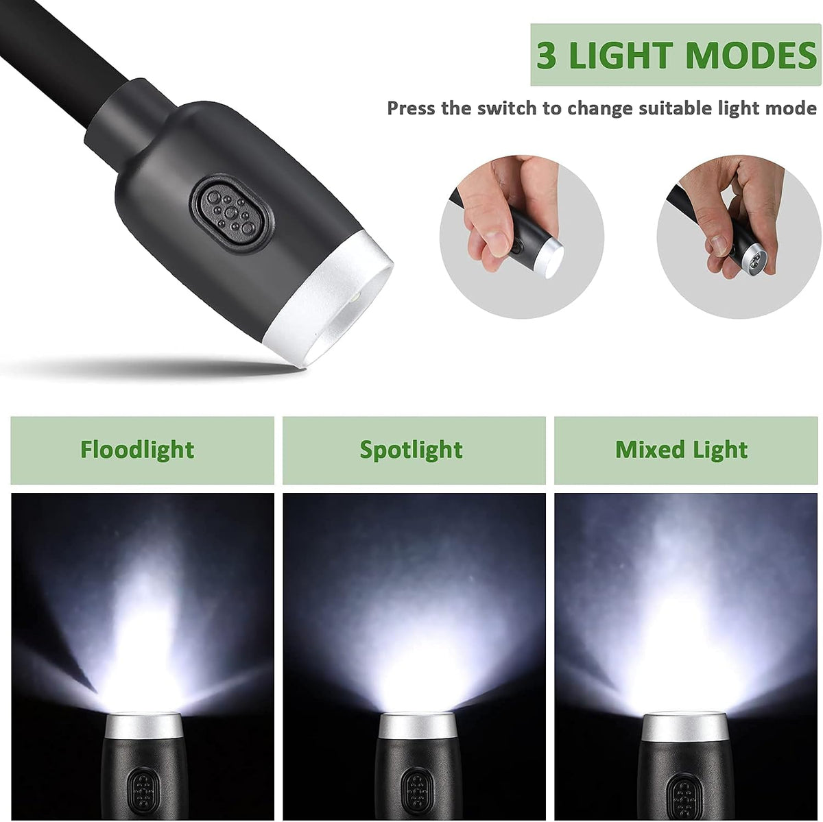 LEDBOLIK Neck Reading Light,Rechargeable Book Light for Reading in Bed