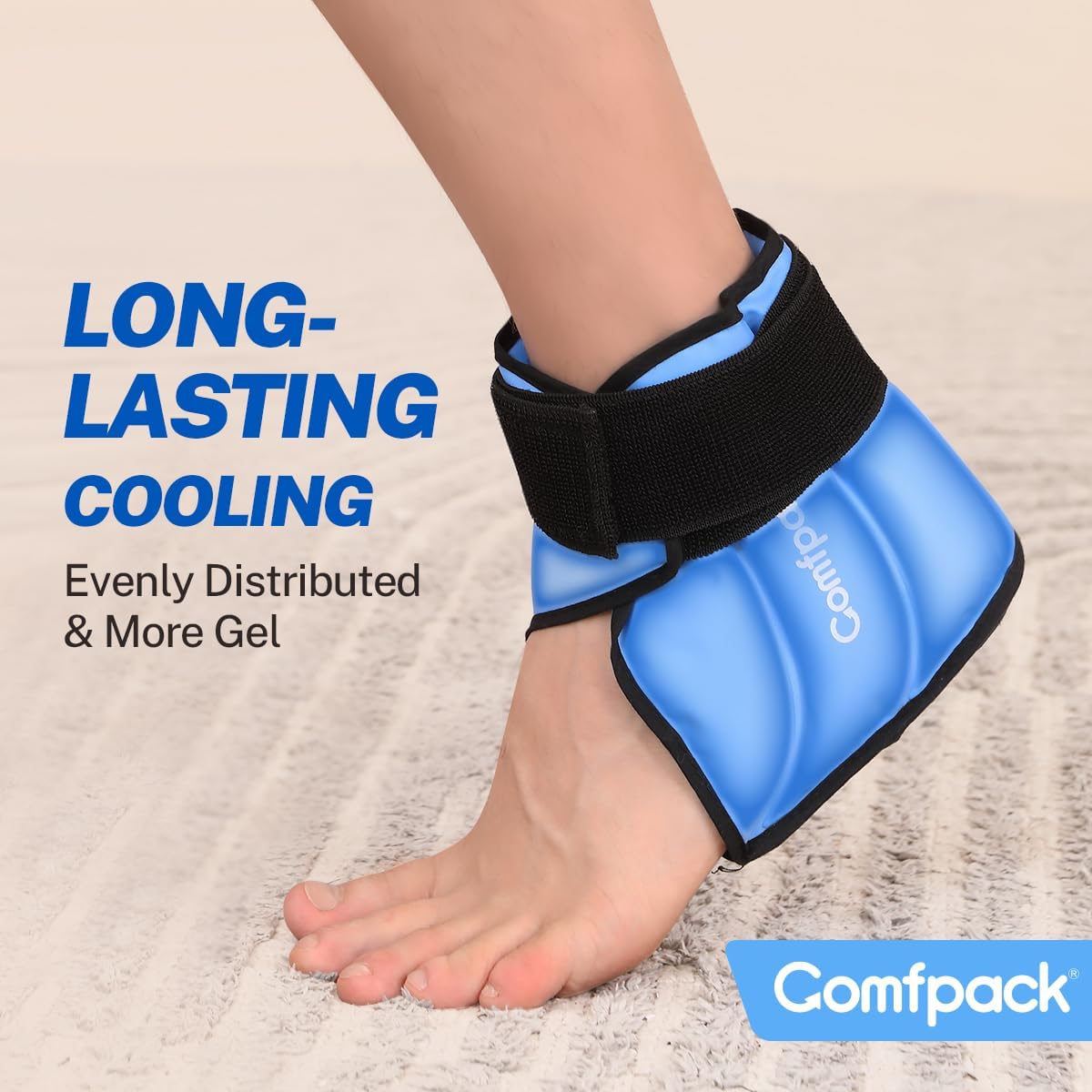 Comfpack Heel Ice Pack Wrap for Plantar Fasciitis Relief, Ankle Ice Pack | FSA Eligible, Ice Pack for Injures Reusable, Gel Cold Pack Warp for Achilles Tendonitis, Swelling, Ankle Sprain, Heel Pain