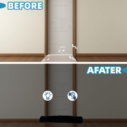 Weighted Door Draft Stopper, Under Door Seal for Bottom of Door, 36inch | Heavy Duty Under the Door Draft Blocker, Soundproof & Thermal Insulation, Noise & Wind Blocker, Black