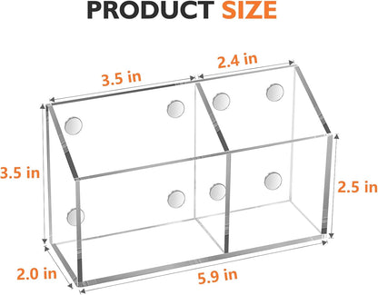 Ameceres Magnetic Acrylic Pencil Holder Clear Pen Holder for Fridge Locker | Whiteboard Accessories, Dry Erase Holder, Marker Organizer, Locker Organizer, Desk Pen Holder, For Office Home Classroom