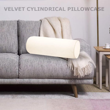Neck Roll Pillowcases Velvet Cylindrical Pillow Covers 16"x6" with Hidden Zipper for House Home Decor Neck Roll Pillow Cervical Neck Roll Memory Pillow Cylinder Round Cushion (Black, 16x6)