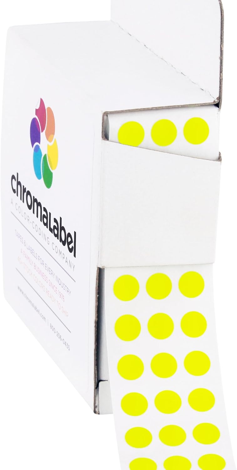 Dark Blue, Red & Yellow Dots, 1/4 Inch, 1000/Box Each Color | Writable Semi-Gloss Circle Labels in Dark Blue, Red and Yellow for Offices, Retail and Classrooms. Made in USA - Colors B