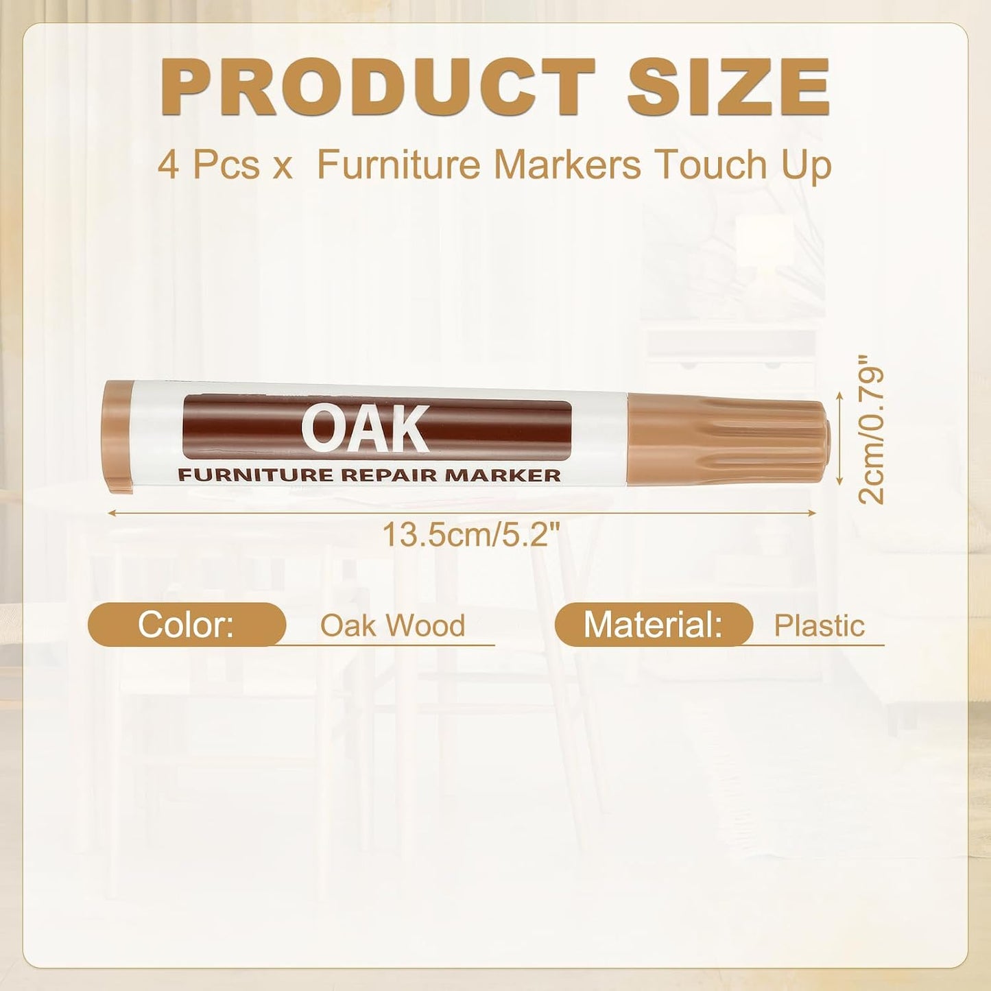 PATIKIL 4Pcs Furniture Markers Touch Up, Furniture Repair Kit Wood Markers for Scratches Wood Floor Holes Tables, Grey