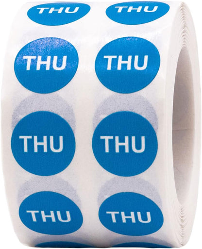Red Circle Wednesday Stickers – 1/2 Inch Round Adhesive Labels, 1000 Total Stickers Per Roll for Inventory, Food Rotation, Organization, and Retail – Made in the USA